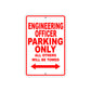 Engineering Officer Parking Only All Others Will Be Towed Aluminum Metal Sign Plate