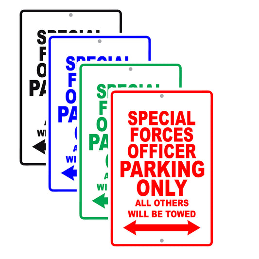 Special Forces Officer Parking Only All Others Will Be Towed Aluminum Metal Sign Plate