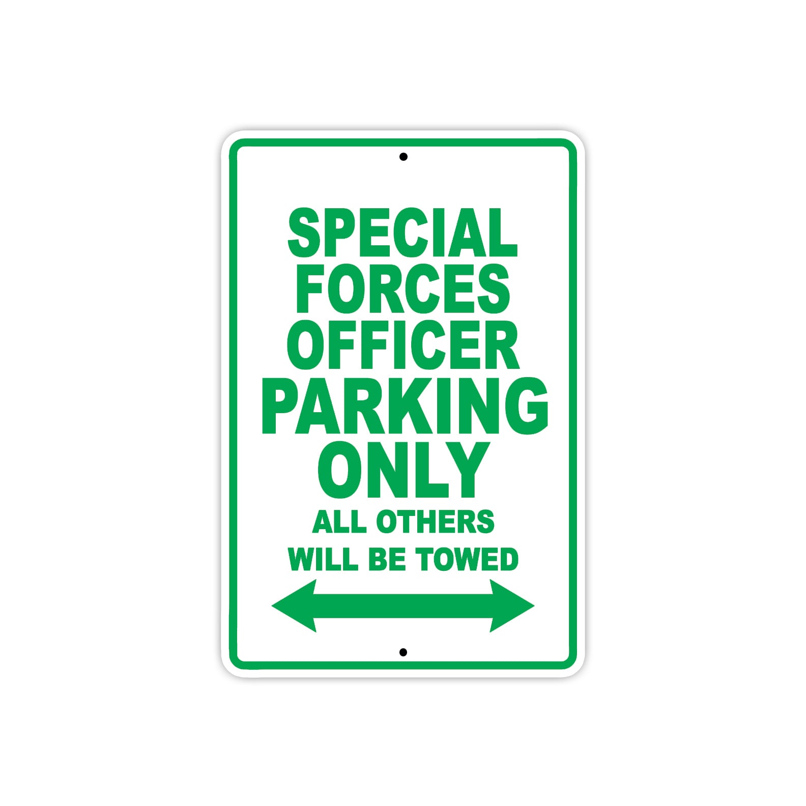Special Forces Officer Parking Only All Others Will Be Towed Aluminum Metal Sign Plate