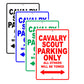 Cavalry Scout Parking Only All Others Will Be Towed Aluminum Metal Sign Plate
