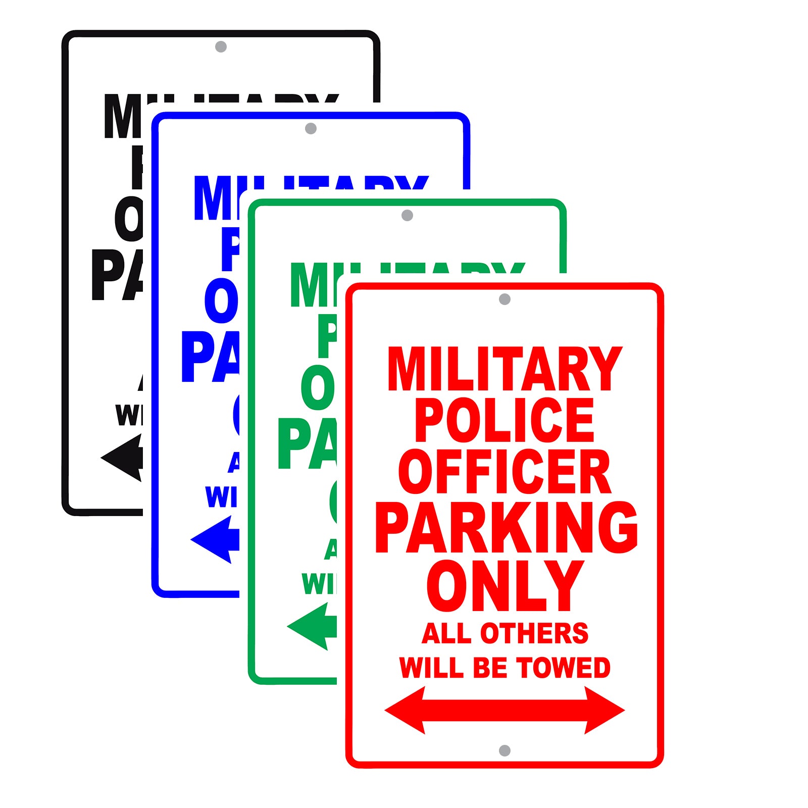 Military Police Officer Parking Only All Others Will Be Towed Aluminum Metal Sign Plate