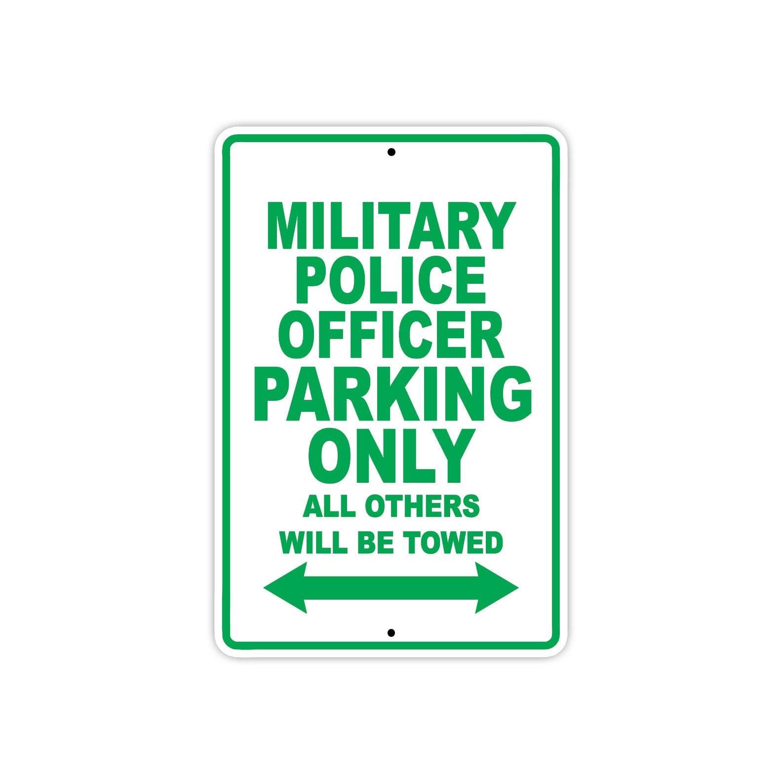 Military Police Officer Parking Only All Others Will Be Towed Aluminum Metal Sign Plate