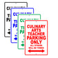Culinary Arts Teacher Parking Only All Others Will Be Towed Aluminum Metal Sign Plate