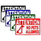 Attention No Pets Allowed Private Property Restriction Aluminum Metal Sign Plate