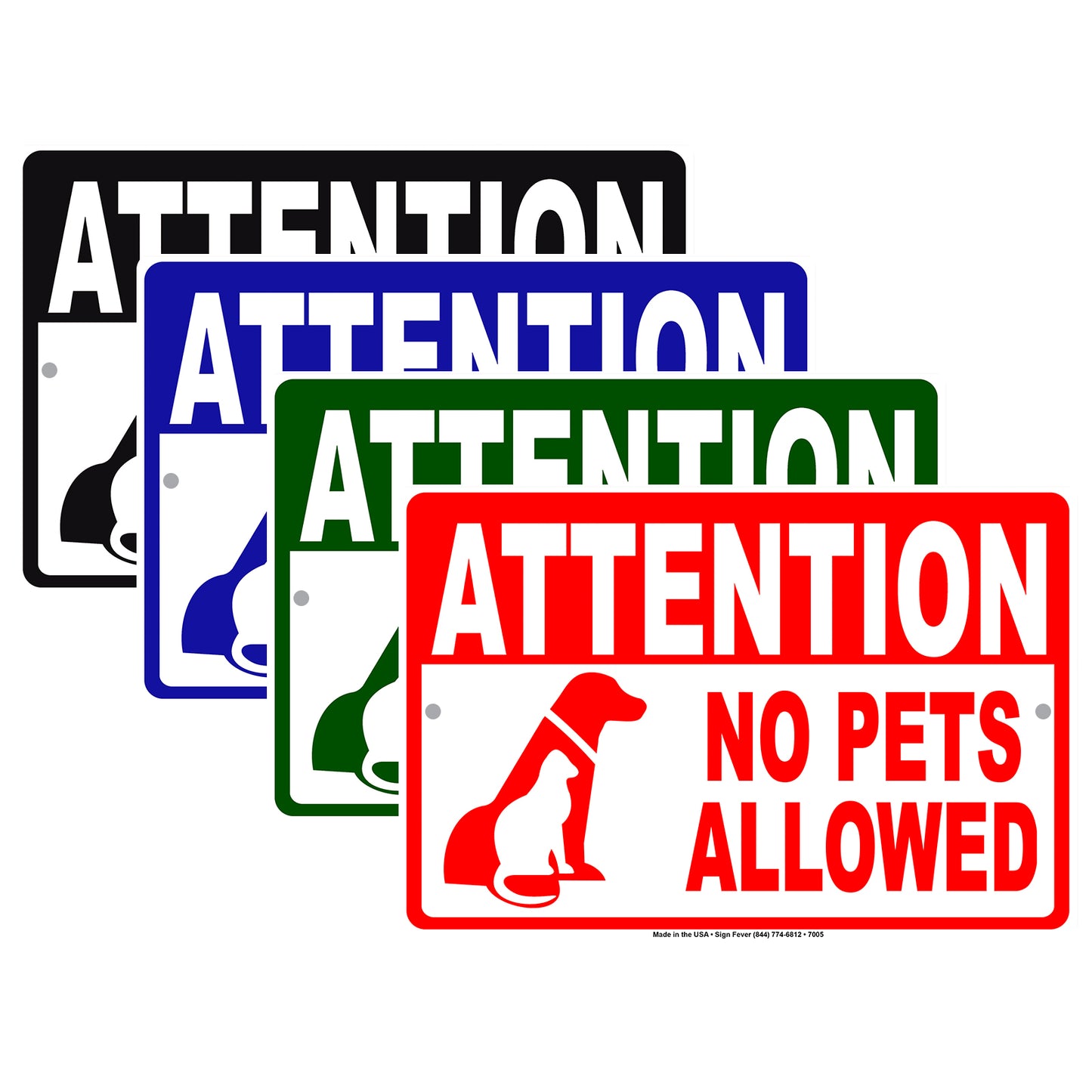 Attention No Pets Allowed Private Property Restriction Aluminum Metal Sign Plate