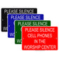 Please Silence Cell Phones In The Worship Center Notice Aluminum Metal Sign Plate