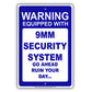 Warning Equipped With 9MM Security System Go Ahead Ruin Your Day Aluminum Metal Sign Plate
