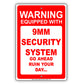 Warning Equipped With 9MM Security System Go Ahead Ruin Your Day Aluminum Metal Sign Plate