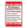 Do Not Knock No Uninvited Or Unexpected Callers We Will Not Buy Anything Aluminum Metal Sign Plate