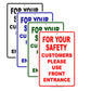 For Your Safety Customers Please Use Front Entrance Aluminum Metal Sign Plate