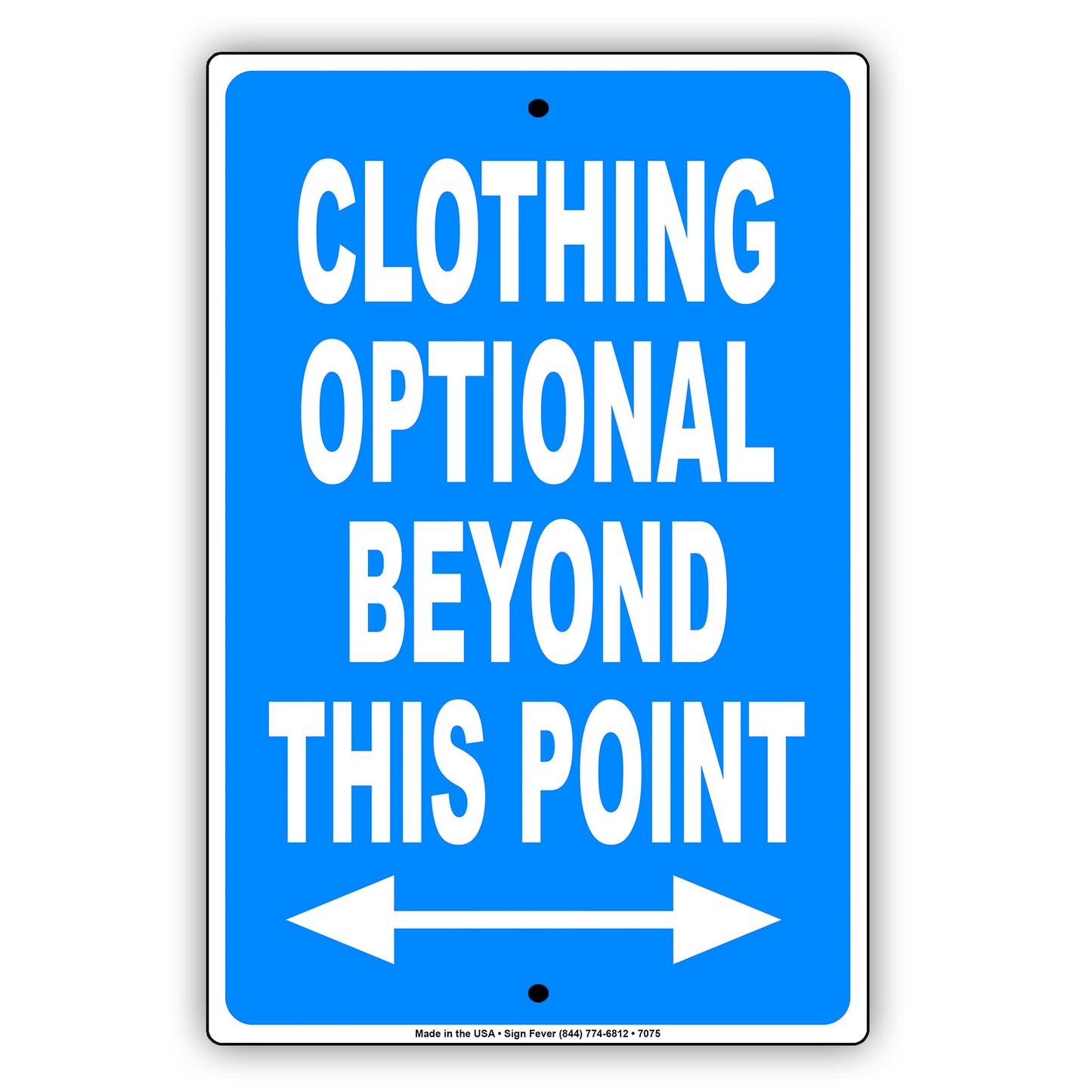Clothing Optional Beyond This Point Beach Aluminum Metal Sign Plate
