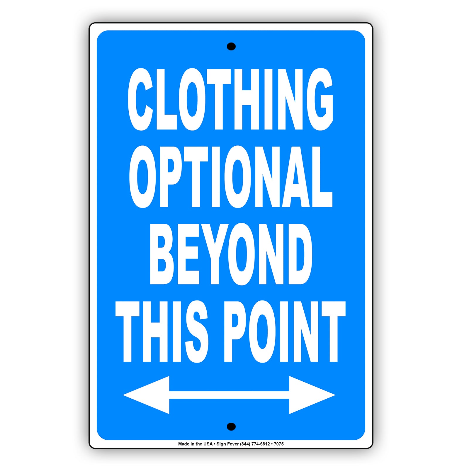 Clothing Optional Beyond This Point Beach Aluminum Metal Sign Plate