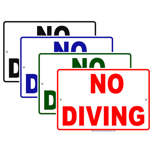 No Diving Jumping Falling Into Water Springboard Aluminum Metal Sign Plate