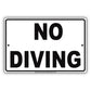 No Diving Jumping Falling Into Water Springboard Aluminum Metal Sign Plate