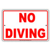 No Diving Jumping Falling Into Water Springboard Aluminum Metal Sign Plate