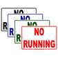 No Running Trespassing Surveillance Aluminum Metal Sign Plate