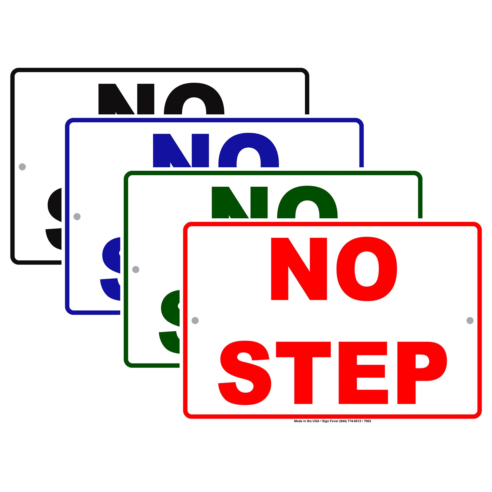 No Step Aluminum Metal Sign Plate