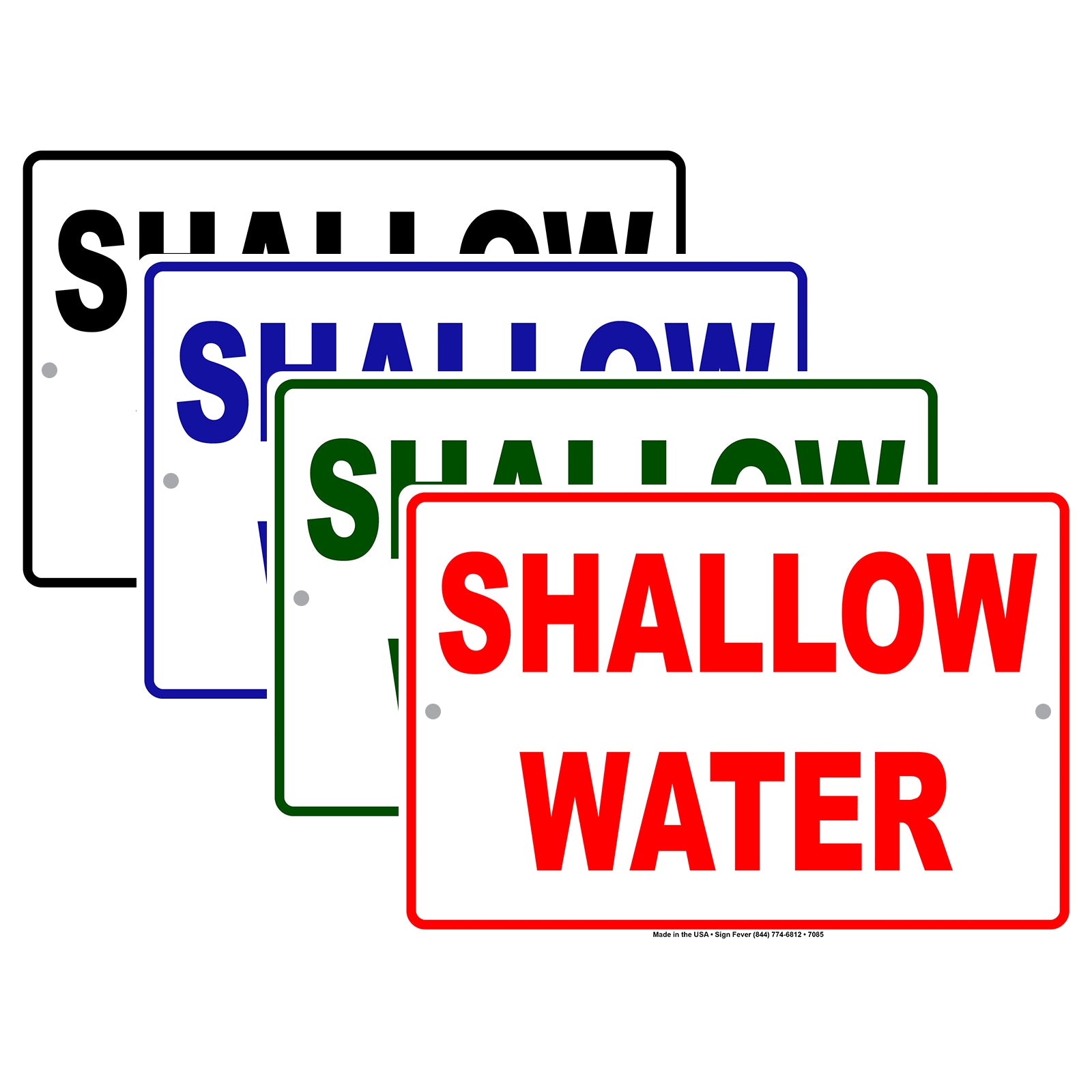 Shallow Water Aluminum Metal Sign Plate