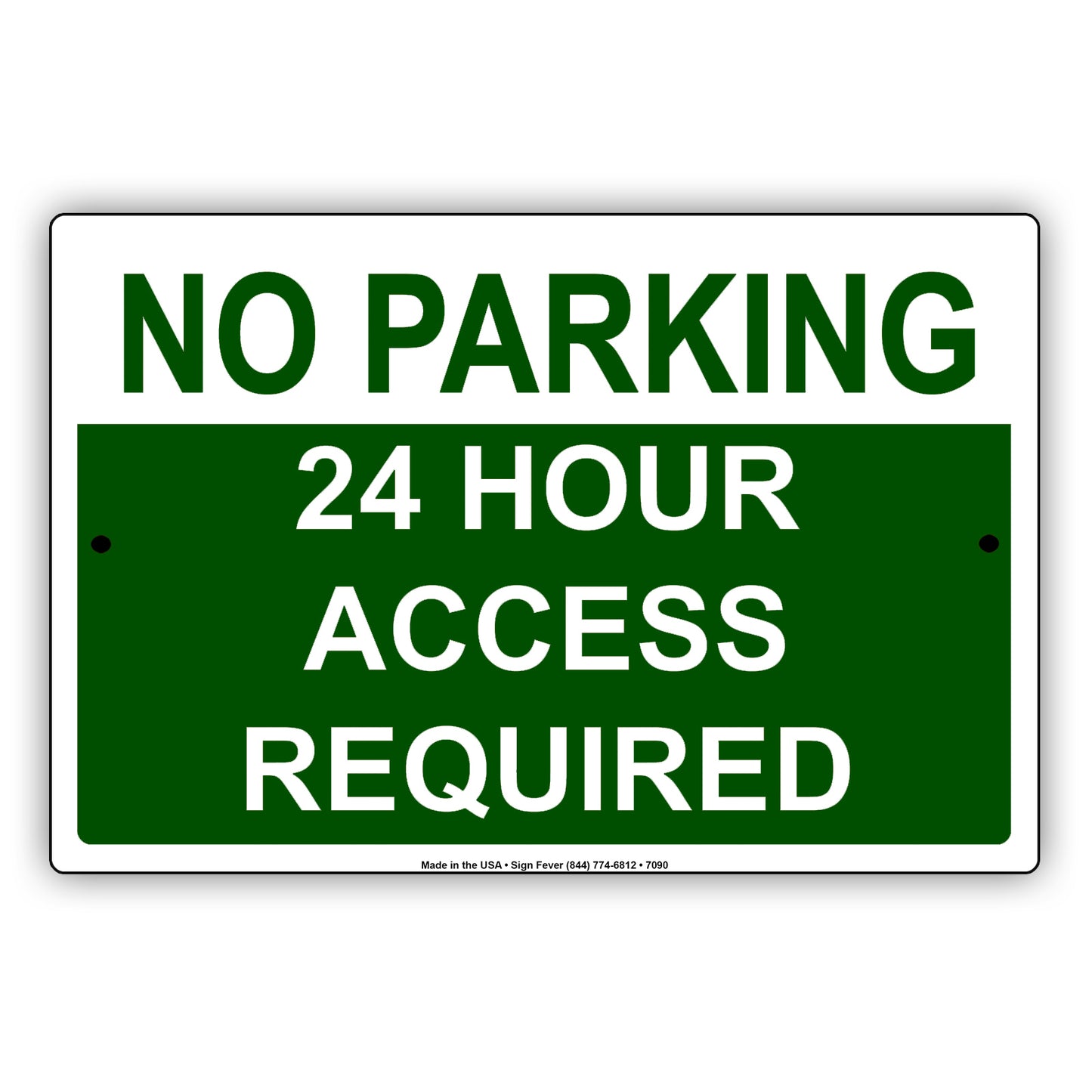 No Parking 24 Hour Access Required Aluminum Metal Sign Plate