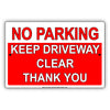 No Parking Keep Driveway Clear Thank You Aluminum Metal Sign Plate