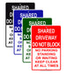 Shared Driveway Do Not Block No Parking Standing Or Waiting Aluminum Metal Sign Plate