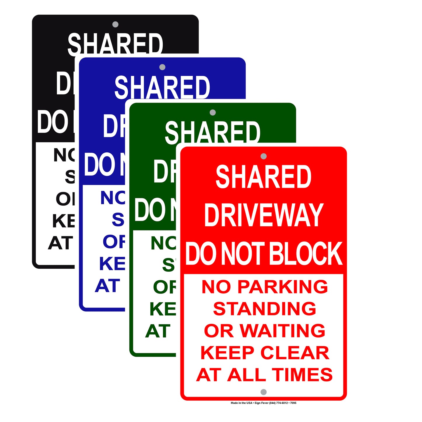 Shared Driveway Do Not Block No Parking Standing Or Waiting Aluminum Metal Sign Plate