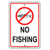 No Fishing Restriction Warning Private Property Beach Ocean River Aluminum Metal Sign Plate