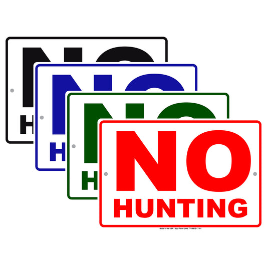 No Hunting Restriction Forest Jungle Private Property Alert Aluminum Metal Sign Plate