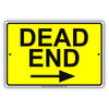 Caution Dead End With Right Arrow Highway Road Stop No Entry Warning Alert Aluminum Metal Sign Plate