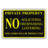 Private Property No Soliciting Trespassing Loitering Violators Will Be Prosecuted Aluminum Metal Sign Plate