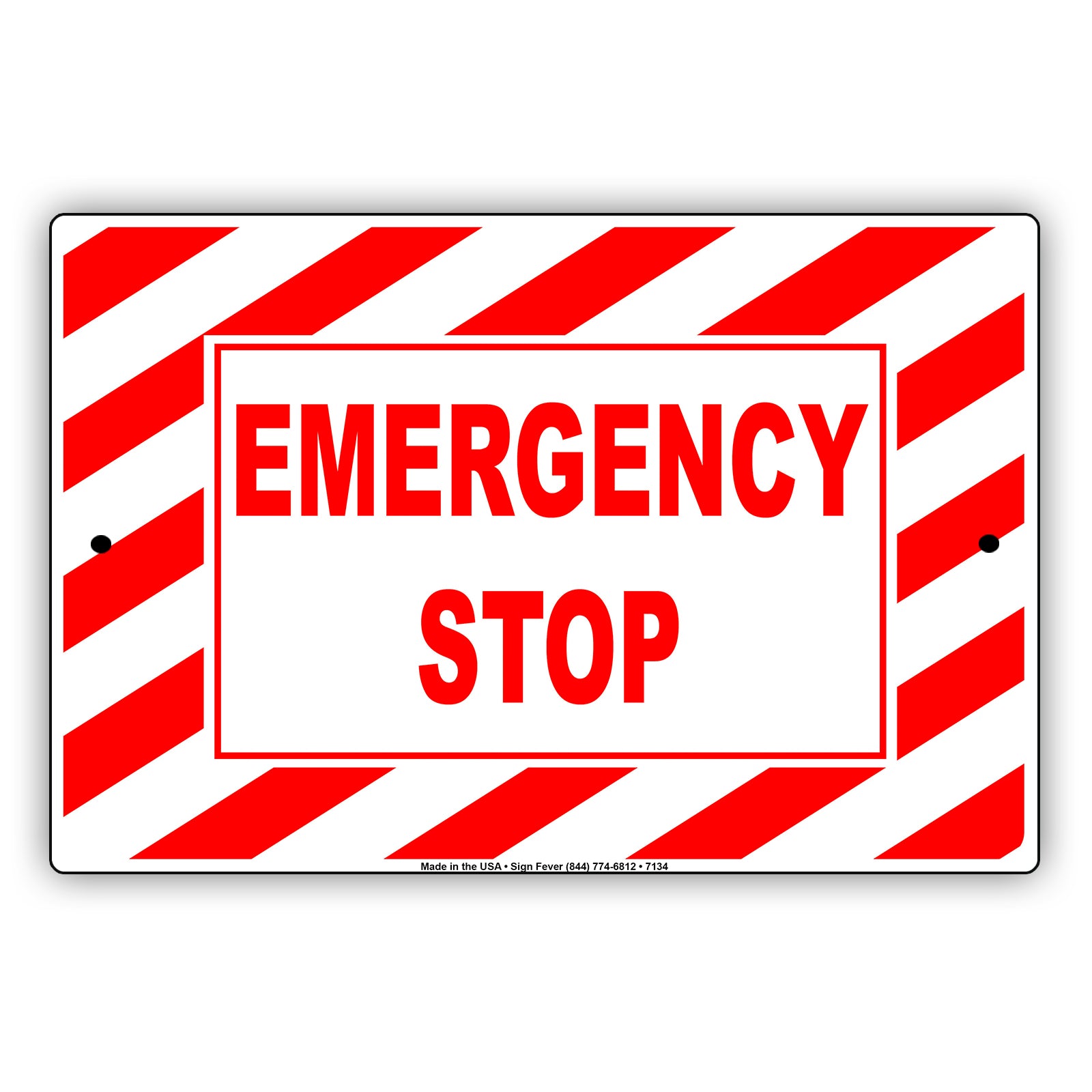 Notice Emergency Stop Warning Alert Restricted Law Rules Aluminum Metal Sign Plate