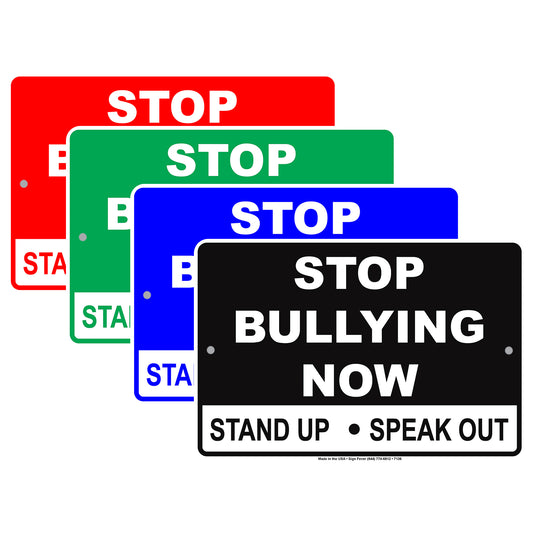 Stop Bullying Now Stand Up Speak Out Restriction Strictly Prohibited Aluminum Metal Sign Plate