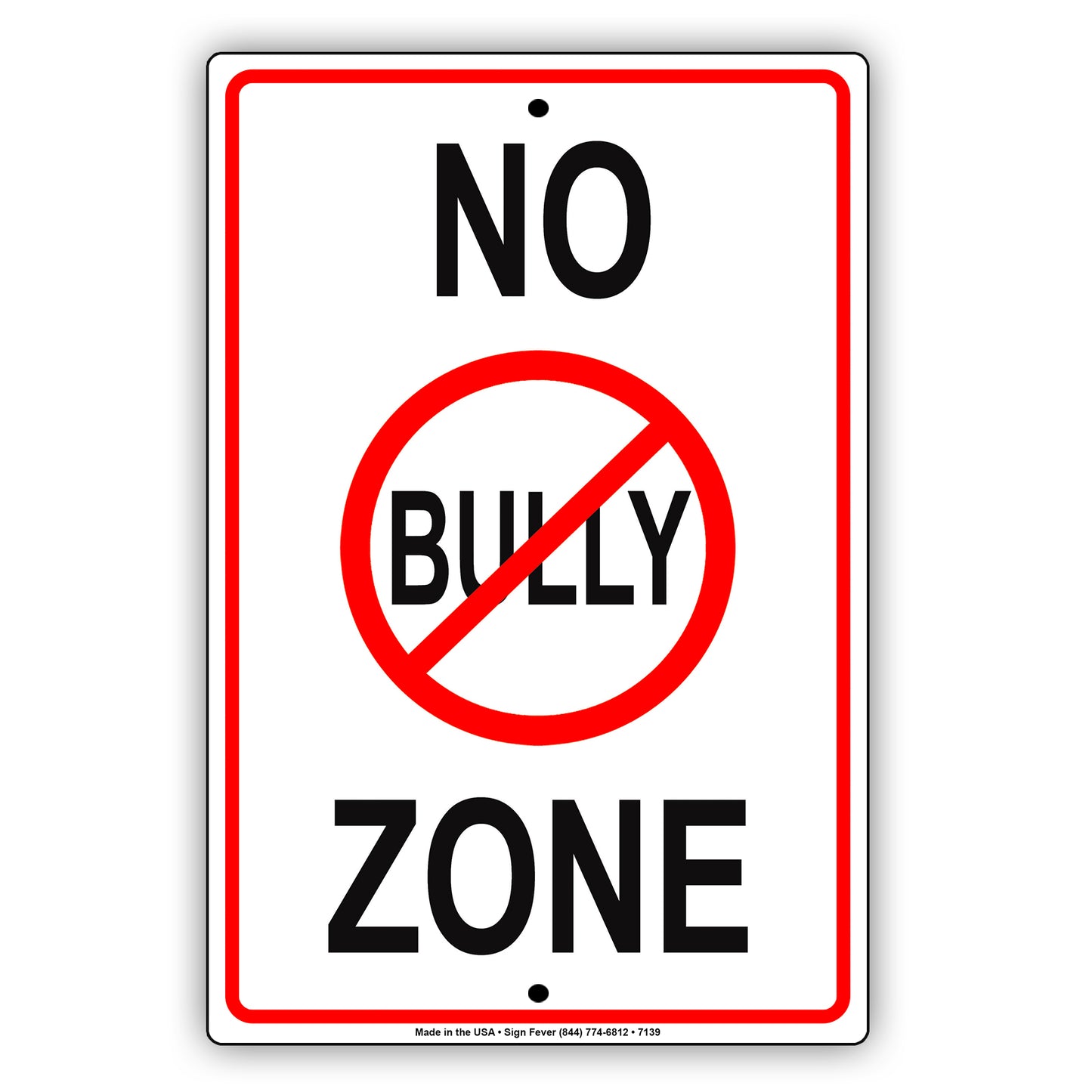 No Bully Zone Warning Serveillance Notice Alert Aluminum Metal Sign Plate