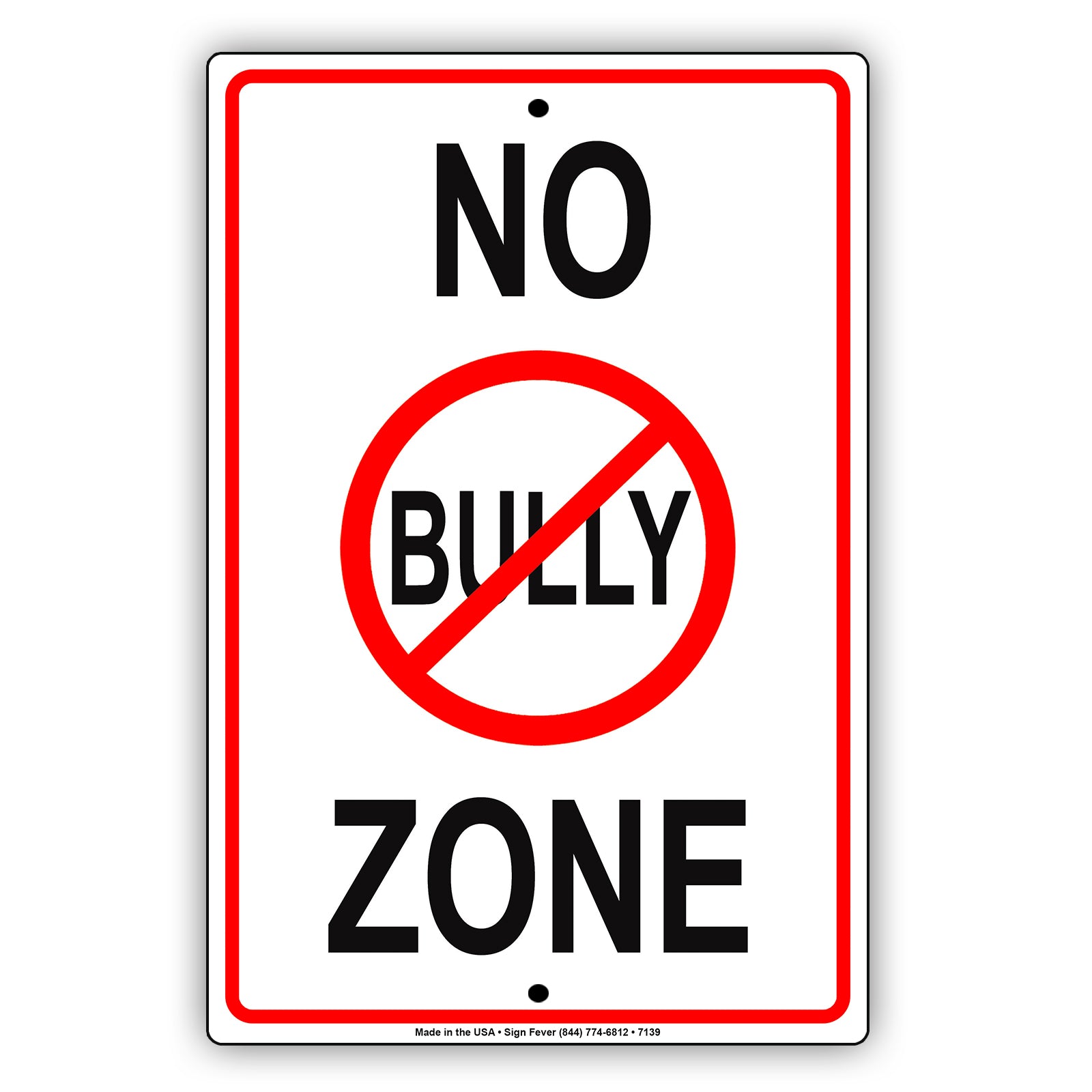 No Bully Zone Warning Serveillance Notice Alert Aluminum Metal Sign Plate