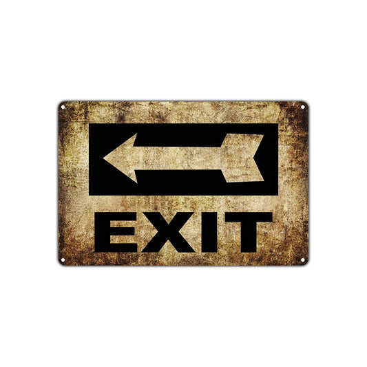 Exit With Arrow Pointer Direction Vintage Retro Wall Decor Art Store Man Cave Bar Garage Aluminum