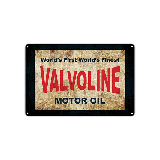 Valvoline World's First-World's Finest Motor Oil Vintage Retro Art Shop Bar Garage Aluminum