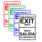 Emergency Exit Only Solo Salida De Emergencia Bilingual Notice Strictly Prohibited Aluminum Metal Sign Plate