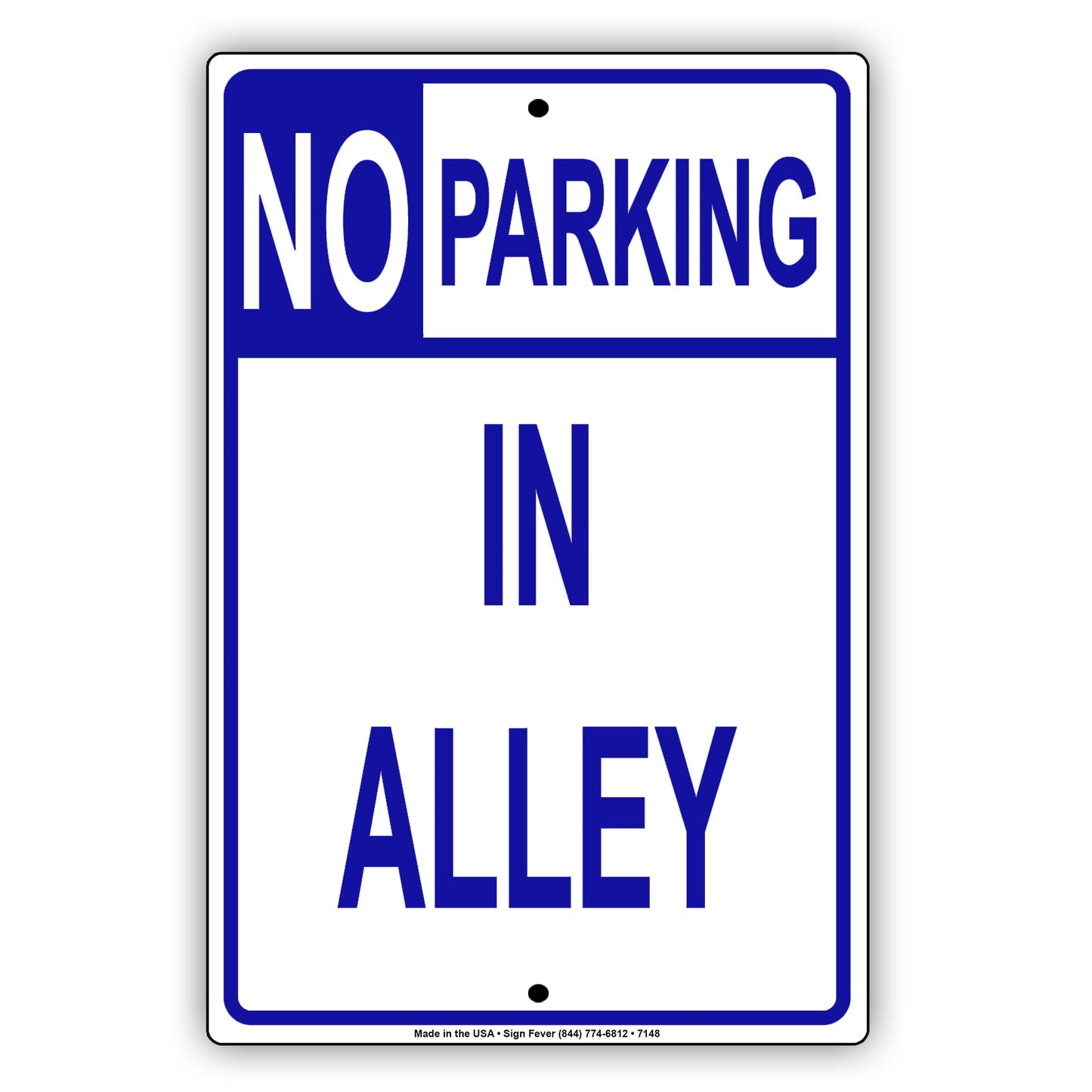 No Parking In Alley & Alleyway Narrow Line Building Basement Aluminum Metal Sign Plate