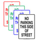 No Parking This Side Of Street Restriction Surveillance Notice Alert Aluminum Metal Sign Plate