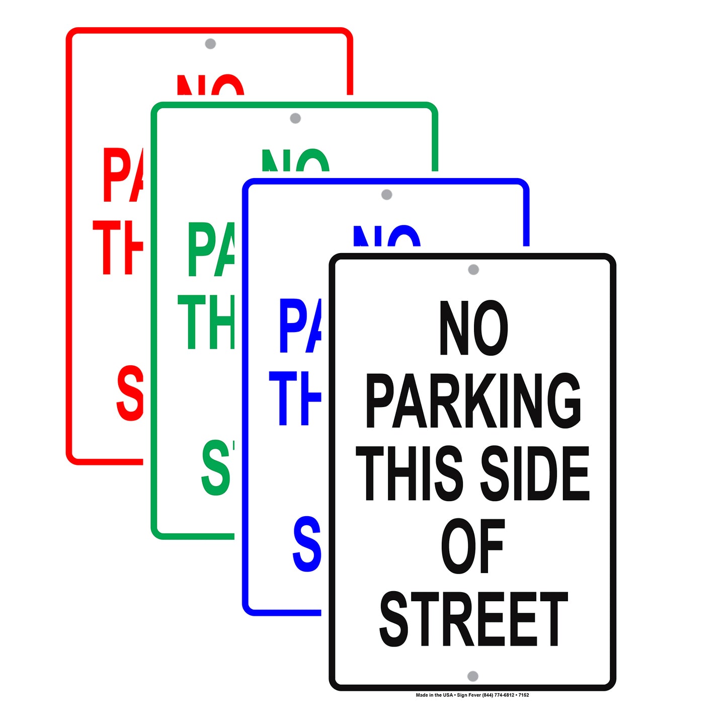 No Parking This Side Of Street Restriction Surveillance Notice Alert Aluminum Metal Sign Plate