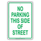No Parking This Side Of Street Restriction Surveillance Notice Alert Aluminum Metal Sign Plate