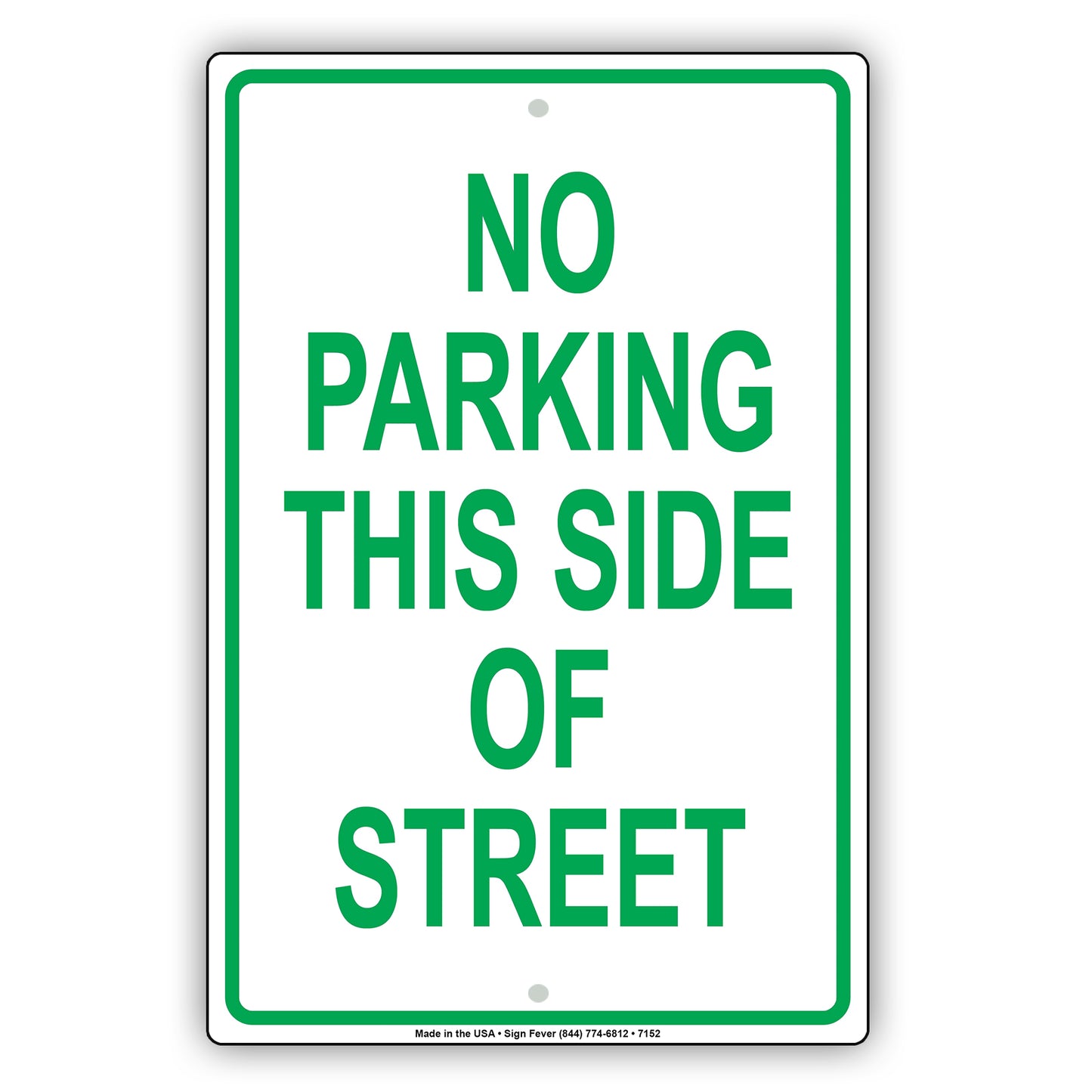 No Parking This Side Of Street Restriction Surveillance Notice Alert Aluminum Metal Sign Plate