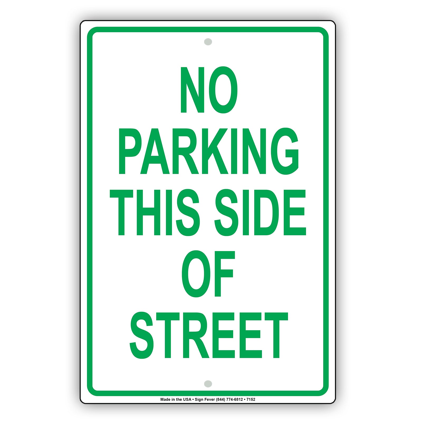 No Parking This Side Of Street Restriction Surveillance Notice Alert Aluminum Metal Sign Plate