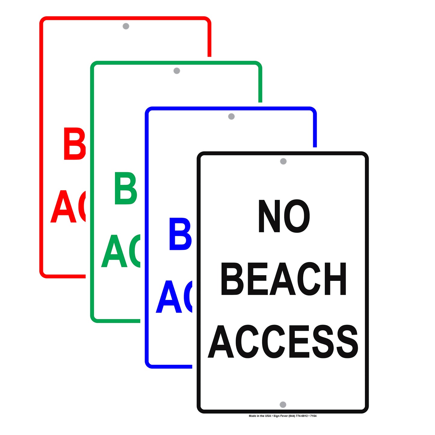No Beach Access Restriction Strictly Prohibited Aluminum Metal Sign Plate