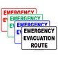 Emergency Evacuation Route Notice Novelty Aluminum Metal Sign Plate