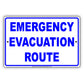 Emergency Evacuation Route Notice Novelty Aluminum Metal Sign Plate