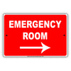 Emergency Room With Right Arrow Hotel Office School Aluminum Metal Sign Plate