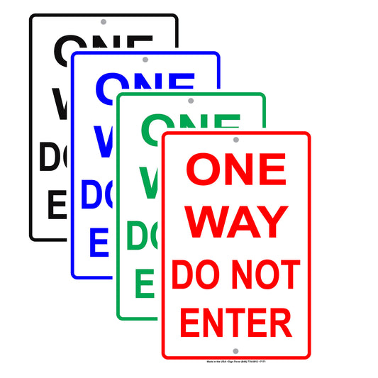 One Way Do Not Enter Strictly Prohibited Restriction Alert Caution Notice Aluminum Metal Sign Plate