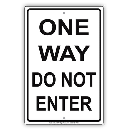 One Way Do Not Enter Strictly Prohibited Restriction Alert Caution Notice Aluminum Metal Sign Plate