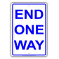 End One Way Road Highway Traffic Market Notice Aluminum Metal Sign Plate